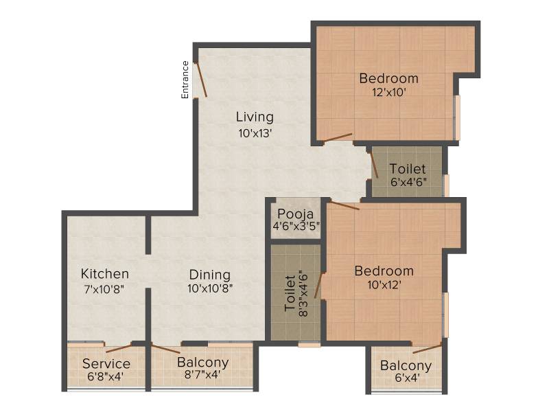 Acchyuthan Matsyam Manor (2BHK+2T (1,007 sq ft) 1007 sq ft)