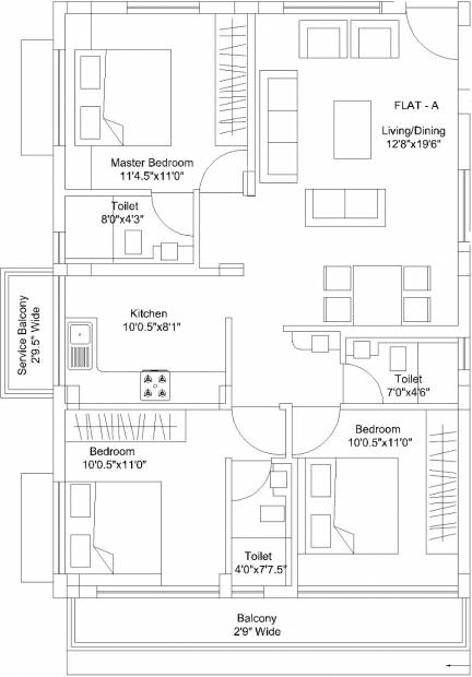 Handsel Constructions Pragya (3BHK+2T (1,360 sq ft) 1360 sq ft)