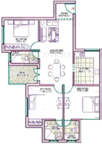 Amaar Park View (3BHK+3T (1,353 sq ft) 1353 sq ft)