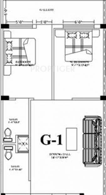  MD Square (2BHK+2T (1,150 sq ft) 1150 sq ft)