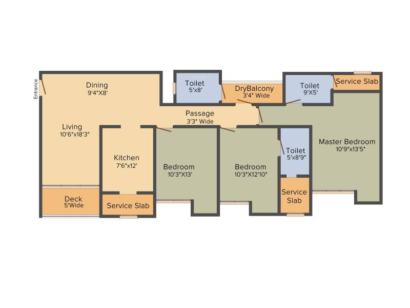 Rustomjee Urbania Azziano (3BHK+3T (1,735 sq ft) 1735 sq ft)