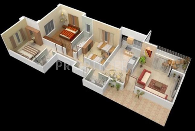 Lanke Twin Palms (3BHK+3T (1,314 sq ft) 1314 sq ft)