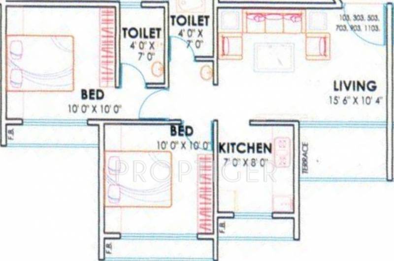Gurukripa Kripa Sagar (2BHK+2T (970 sq ft) 970 sq ft)