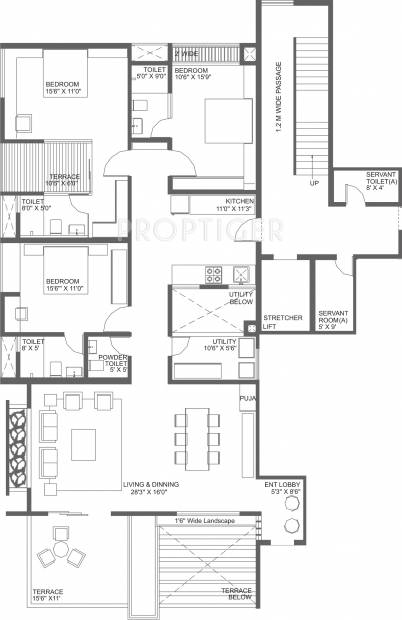 Shalaka Opus (3BHK+4T (2,395 sq ft) + Servant Room 2395 sq ft)
