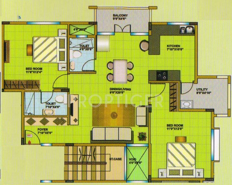 Metro VMK Medows (2BHK+2T (1,202 sq ft) 1202 sq ft)