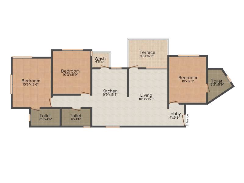 Sanjeevani Sonchapha (3BHK+3T (1,249 sq ft) 1249 sq ft)