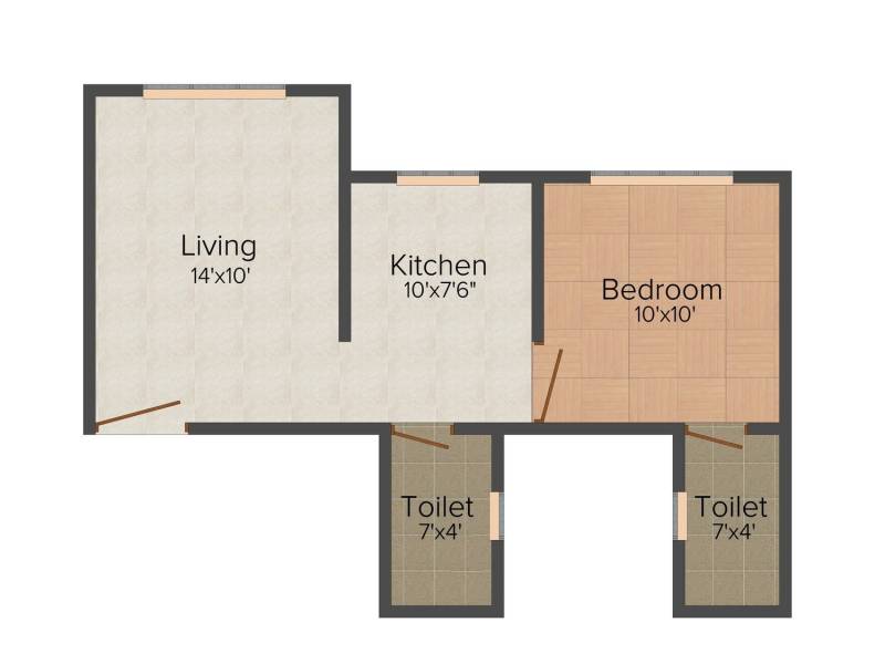 Crescent Residency (1BHK+1T (635 sq ft) 635 sq ft)