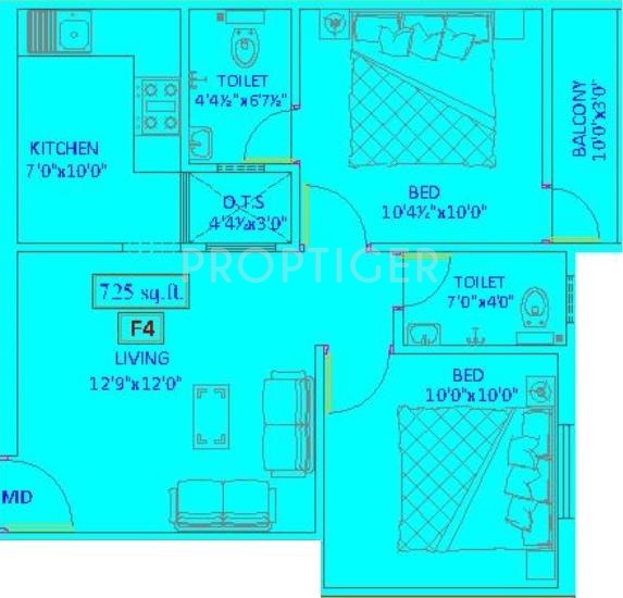 Jaya Prasanna Lakshmi (2BHK+2T (725 sq ft) 725 sq ft)