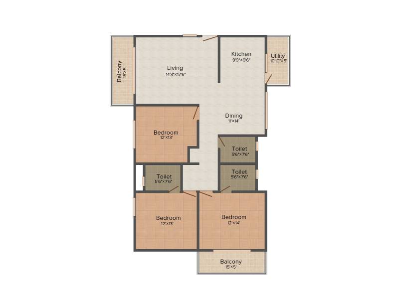 MV Periwinkle (3BHK+3T (1,872 sq ft) 1872 sq ft)