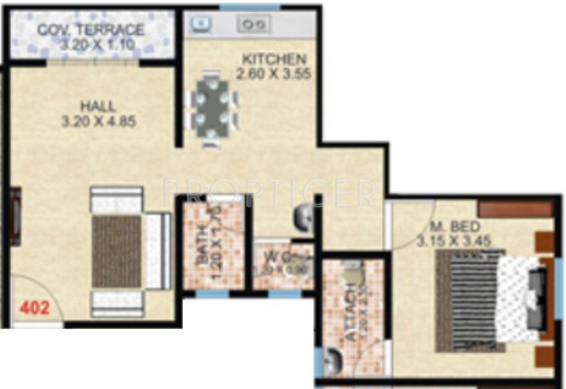 Shree Ganesh Constructions Annex Floor Plan (1BHK+1T)