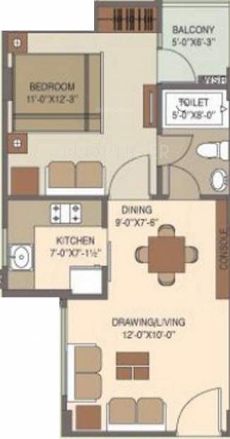 Sun Springfields (1BHK+1T (623 sq ft) 623 sq ft)