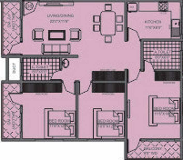 Bharathi Bharathi Greens (3BHK+2T (1,450 sq ft) 1450 sq ft)