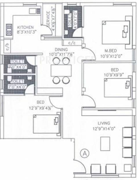AK Aaji Bloom (3BHK+3T (1,224 sq ft) 1224 sq ft)