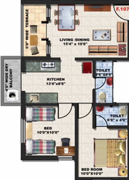 Shree Shree Hari (2BHK+2T (835 sq ft) 835 sq ft)
