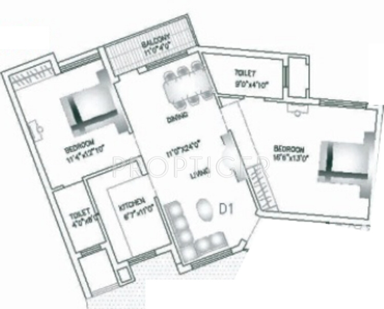 Agni Rainbows End (2BHK+2T (1,140 sq ft) 1140 sq ft)