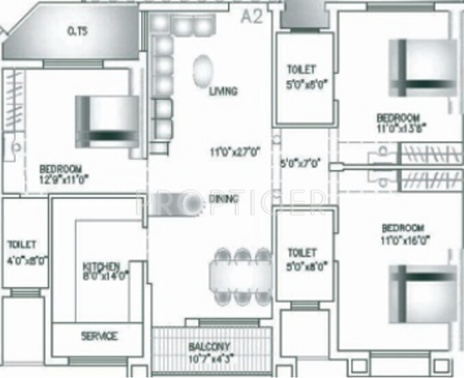 Agni Rainbows End (3BHK+3T (1,383 sq ft) 1383 sq ft)