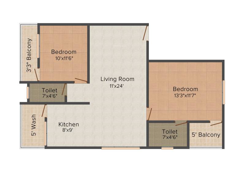 Shree Siddheshwar Vinayak Apartment (2BHK+2T (1,125 sq ft) 1125 sq ft)