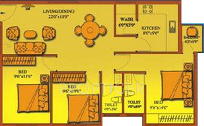 Sri Promoters And Developers Shrine View (3BHK+3T (1,173 sq ft) 1173 sq ft)