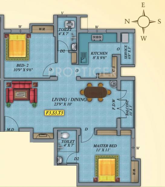 Marutham Florence (2BHK+2T (938 sq ft) 938 sq ft)
