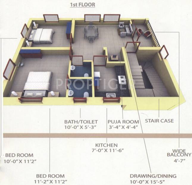 Satya Multiplex Pvt Ltd Raghunath Enclave (3BHK+3T (1,370 sq ft) + Pooja Room 1370 sq ft)