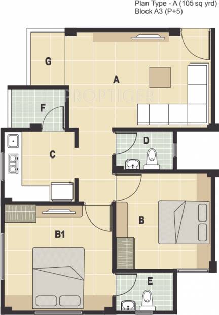 Rudra Aarambh (2BHK+2T (945 sq ft) 945 sq ft)