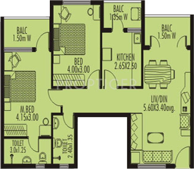 Nanu Sapana Berrier (2BHK+2T (1,018 sq ft) 1018 sq ft)