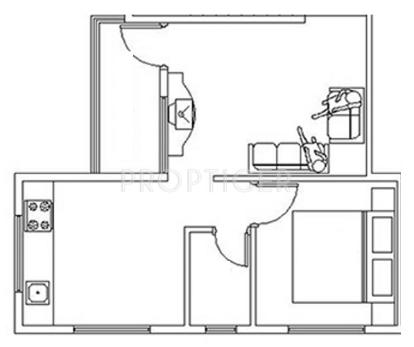 Dales West End (1BHK+1T (515 sq ft) 515 sq ft)