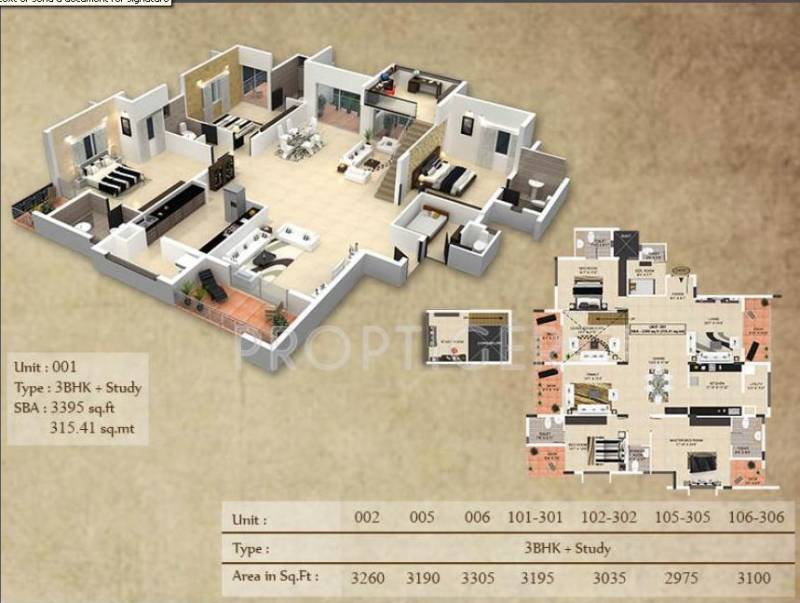 BR Property Developers Private Limited Odessey (3BHK+3T (3,395 sq ft) + Study Room 3395 sq ft)