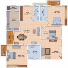 Kings Court (3BHK+3T (2,665 sq ft) + Study Room 2665 sq ft) Kings Court (3BHK+3T (2,665 sq ft) + Study Room 2665 sq ft)