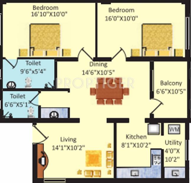 Sreevatsa Sri Lakshmi (2BHK+2T (1,278 sq ft) 1278 sq ft)