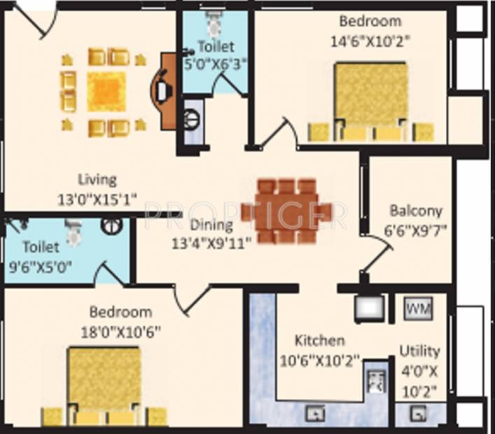 Sreevatsa Sri Lakshmi (2BHK+2T (1,353 sq ft) 1353 sq ft)
