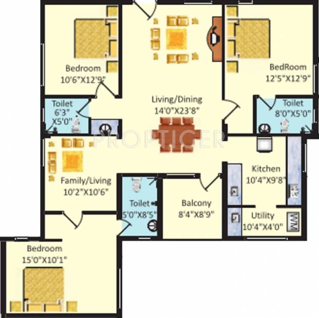 Sreevatsa Sri Lakshmi (3BHK+3T (1,761 sq ft) 1761 sq ft)