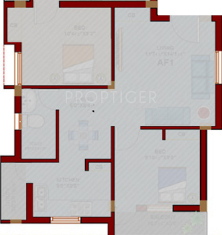 Aashriwad Serene (2BHK+2T (975 sq ft) 975 sq ft)