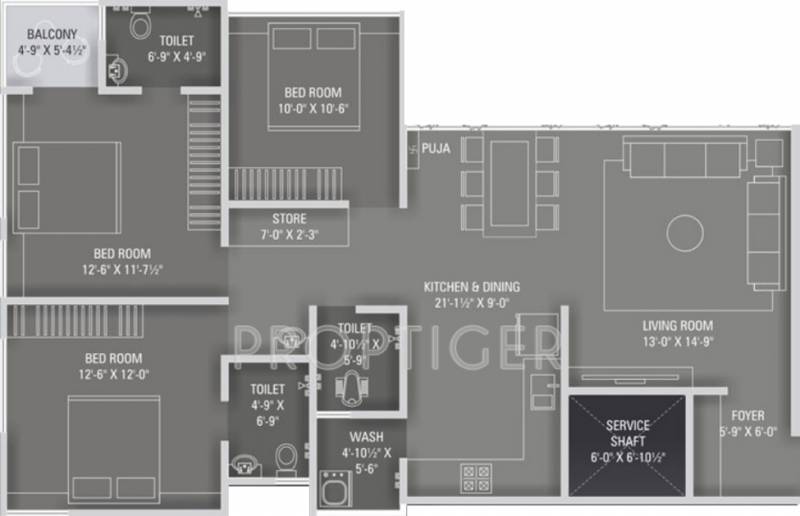KLM Sapphire8 (3BHK+3T (1,800 sq ft) 1800 sq ft)