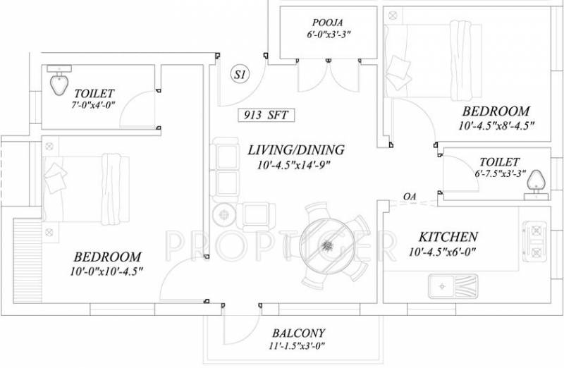 Arrummula Devikarumariamman Enclave (2BHK+2T (913 sq ft) 913 sq ft)
