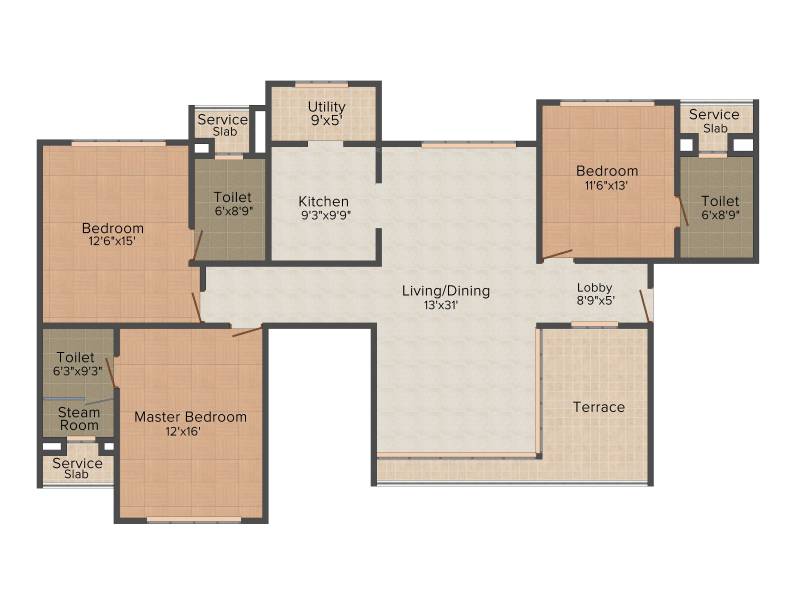 Marvel Sorrento (3BHK+3T (1,905 sq ft) 1905 sq ft)
