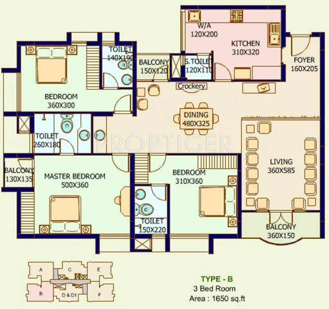  Golden Heaven (3BHK+3T (1,650 sq ft) 1650 sq ft)