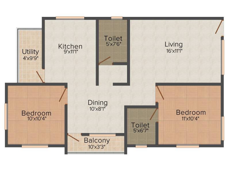 Asvini Kuberan (2BHK+2T (977 sq ft) 977 sq ft)