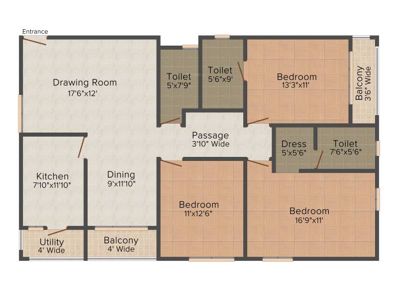 Spring Greens Phase 2 (3BHK+3T (1,640 sq ft) 1640 sq ft)
