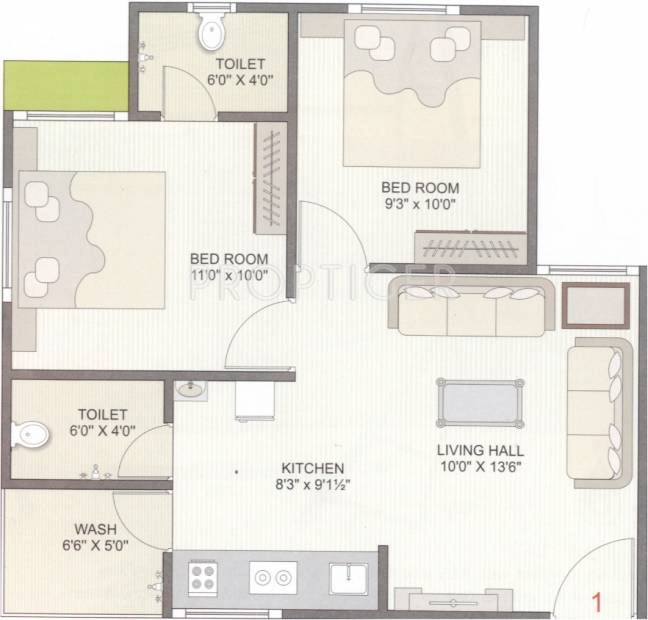 Vinayak Enclave (2BHK+2T (1,067 sq ft) 1067 sq ft)