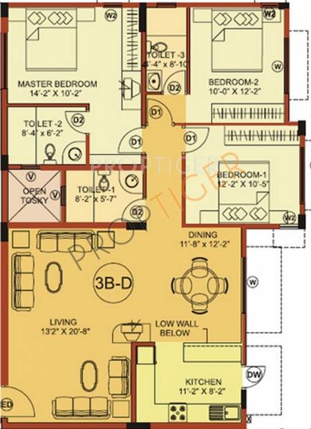 SRK Silicana (3BHK+3T (1,511 sq ft) 1511 sq ft)