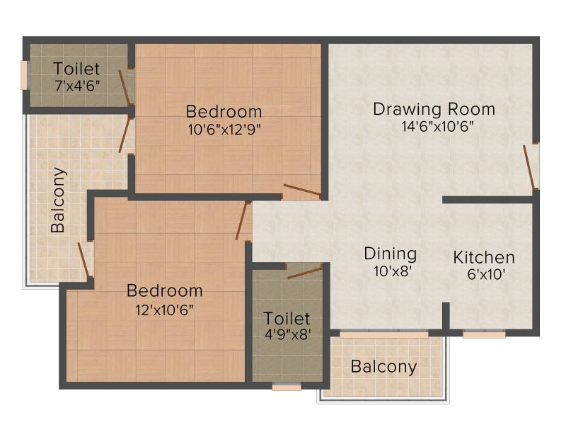 Mohan Enclave (2BHK+2T (1,010 sq ft) 1010 sq ft)