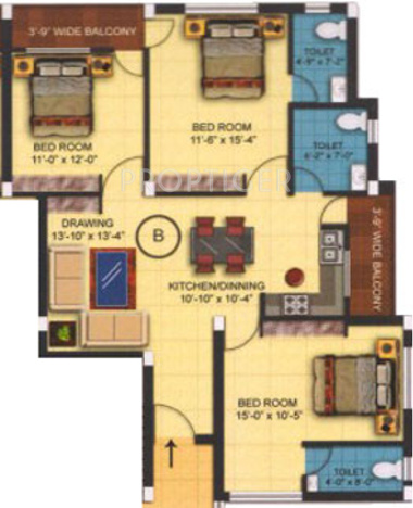  Sukanti Devi Enclave (3BHK+3T (1,330 sq ft) 1330 sq ft)