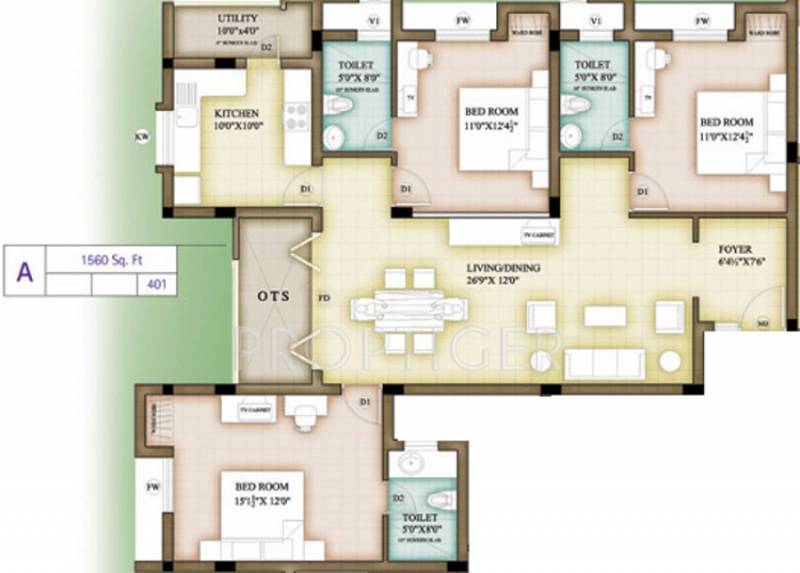 Balchandra Iris (3BHK+3T (1,560 sq ft) 1560 sq ft)