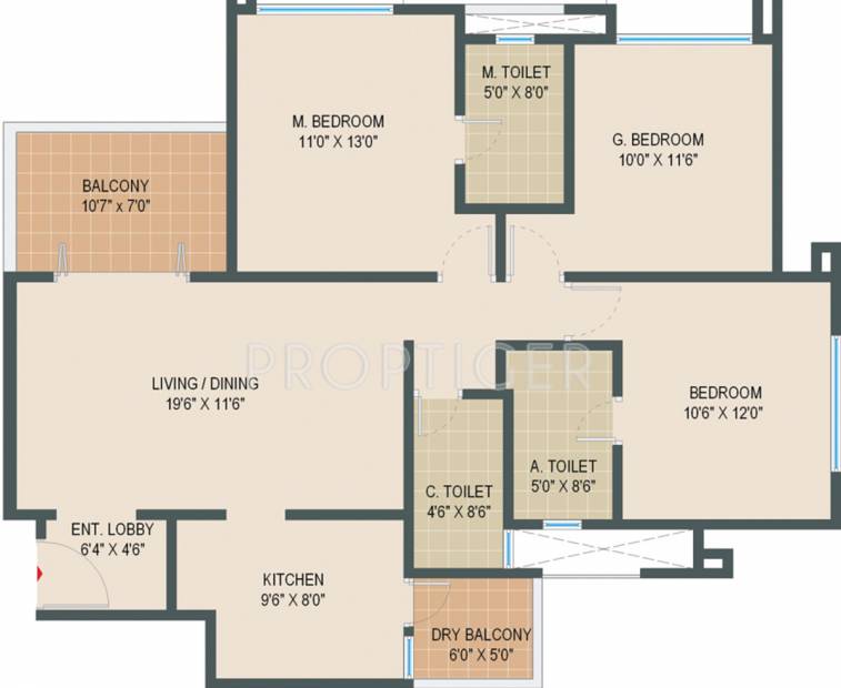 SMS Chethan Habitat (3BHK+3T (1,278 sq ft) 1278 sq ft)