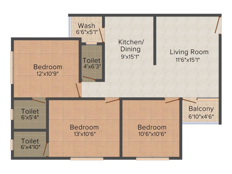 Shree Radhe Shyam Enclave (3BHK+3T (1,300 sq ft) 1300 sq ft)