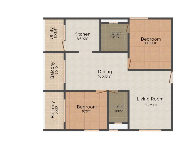 Aashrayaa Citadel (2BHK+2T (1,250 sq ft) 1250 sq ft)