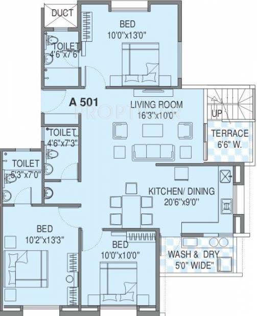 Ravindra Shree Ravi Enclave (3BHK+3T (1,615 sq ft) 1615 sq ft)