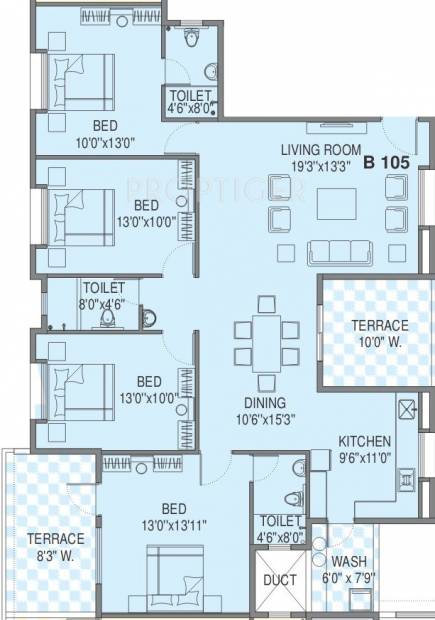 Ravindra Shree Ravi Enclave (4BHK+4T (2,185 sq ft) 2185 sq ft)