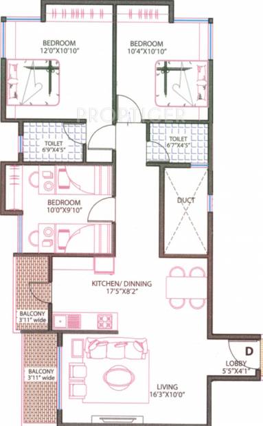Amar Jajoo Enclave (3BHK+2T (1,203 sq ft) 1203 sq ft)
